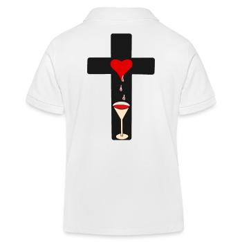 Croix du Christ sang horreur Halloween Goth occulte - Polo enfant bio Stanley/Stella - blanc - Dos