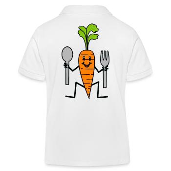 Gemüse Küche Mohrrübe Löffel Gabel Rübe gesund - Kinder Organic Poloshirt Mini Sprinter von Stanley/Stella - Weiß - Hinten