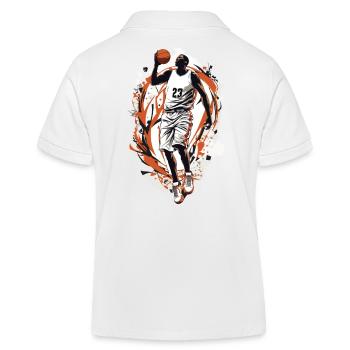 Joueur de basket-ball dynamique aux lancers francs - Polo enfant bio Stanley/Stella - blanc - Dos