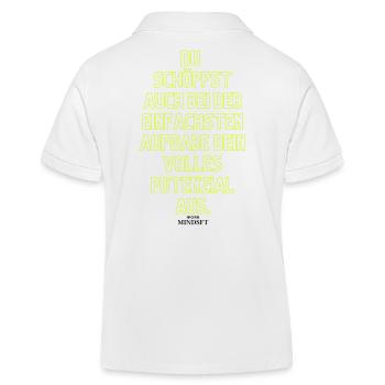 Neon Motivationszitat Potenzial entfalten - Kinder Organic Poloshirt Mini Sprinter von Stanley/Stella - Weiß - Hinten