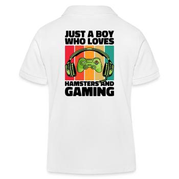 Gamer und Hamster: Videospiele und unendliche Energie - Kinder Organic Poloshirt Mini Sprinter von Stanley/Stella - Weiß - Hinten