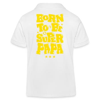 cadeau papa Né pour etre un super papa - Polo enfant bio Stanley/Stella - blanc - Dos