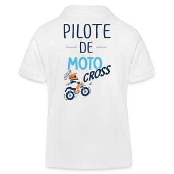 pilote de motocross enfant bébé moto cross - Polo enfant bio Stanley/Stella - blanc - Dos