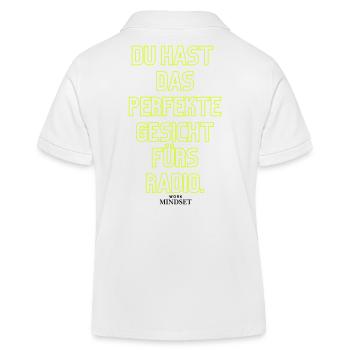 Neon Typo: Du hast das perfekte Gesicht - Kinder Organic Poloshirt Mini Sprinter von Stanley/Stella - Weiß - Hinten