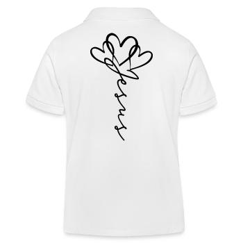 Jésus écriture coeur fleur - Polo enfant bio Stanley/Stella - blanc - Dos