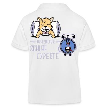 Wecker Getriebe Uhrzeit Katze Bett schlafen müde - Kinder Organic Poloshirt Mini Sprinter von Stanley/Stella - Weiß - Hinten