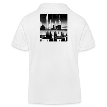 scène urbaine futuriste dans le style des années cinquante - Polo enfant bio Stanley/Stella - blanc - Dos