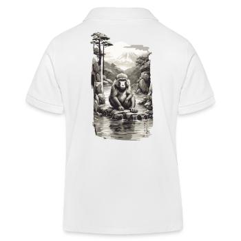 Singe japonais dans l’Art Vintage de source chaude - Polo enfant bio Stanley/Stella - blanc - Dos