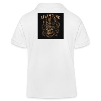 Steampunk Totenkopf mit Zylindermotiv - Kinder Organic Poloshirt Mini Sprinter von Stanley/Stella - Weiß - Hinten
