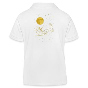 Funkelnder Weihnachtsmann im Rentierschlitten - Kinder Organic Poloshirt Mini Sprinter von Stanley/Stella - Weiß - Hinten