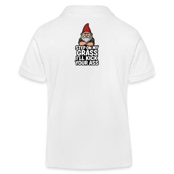 Gnom Spruch Schritt auf mein Gras - Kinder Organic Poloshirt Mini Sprinter von Stanley/Stella - Weiß - Hinten