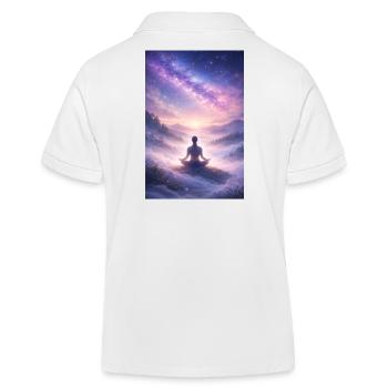 Star-Quiet Meditation - Kids Organic Polo Shirt by Stanley/Stella - white - Back