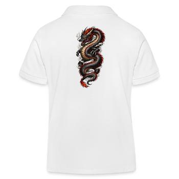 Red and Black dragon - Kids Organic Polo Shirt by Stanley/Stella - white - Back
