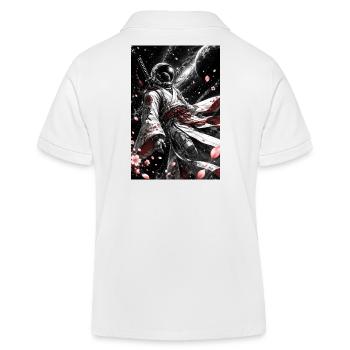 Space Samurai im Kirschblütenkosmos - Kinder Organic Poloshirt Mini Sprinter von Stanley/Stella - Weiß - Hinten