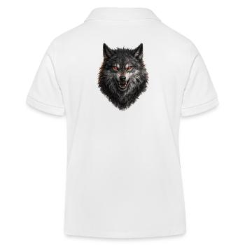 Red Gaze Wolfkopf - Kids Organic Polo Shirt by Stanley/Stella - white - Back