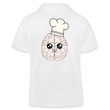 Brain chef chef hat smart cooking culinary art - Kids Organic Polo Shirt by Stanley/Stella - white - Back