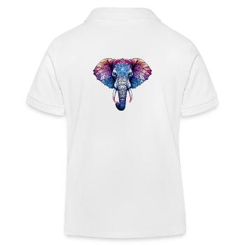 Mystical Elephant Mandala - Kids Organic Polo Shirt by Stanley/Stella - white - Back