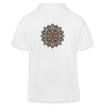 Abstract Geometric Color Mandala 1 - Kids Organic Polo Shirt by Stanley/Stella - white - Back