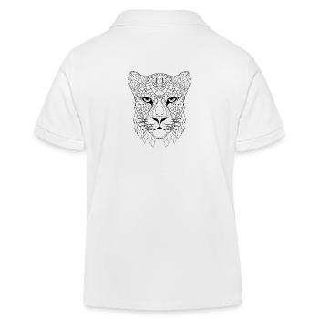 Abstrakte Leopardenessenz: Komplizierte Strichzeichnung Inter - Kinder Organic Poloshirt Mini Sprinter von Stanley/Stella - Weiß - Hinten