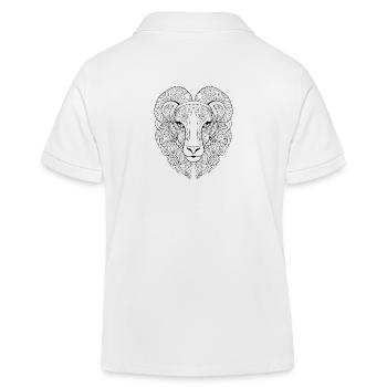 Majestätische Widder-Linienkunst: Wirbelndes Hörner-Design - Kinder Organic Poloshirt Mini Sprinter von Stanley/Stella - Weiß - Hinten