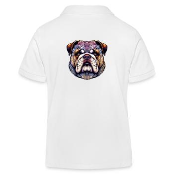 Kompliziertes Bulldoggen-Mandala: Fusion von Hundekunstwerken - Kinder Organic Poloshirt Mini Sprinter von Stanley/Stella - Weiß - Hinten