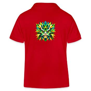 Geometric Kappa: Japanese Mythology Art - Kids Organic Polo Shirt by Stanley/Stella - red - Back