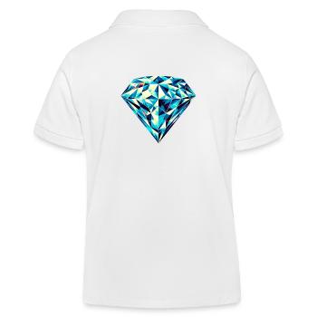 Geometric Brilliance: Vibrant Diamond Design - Kids Organic Polo Shirt by Stanley/Stella - white - Back