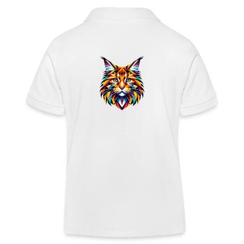 Chat Maine Coon Géométrique : Mosaïque Abstraite Vive - Polo enfant bio Stanley/Stella - blanc - Dos