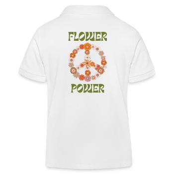 Flower Power, Paix, Amour - Polo enfant bio Stanley/Stella - blanc - Dos