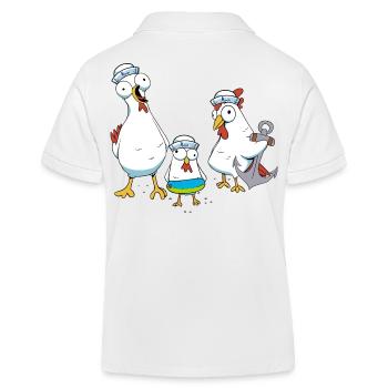 Hühner Matrosen Anker Schwimmring Ahoi Seemann - Kinder Organic Poloshirt Mini Sprinter von Stanley/Stella - Weiß - Hinten