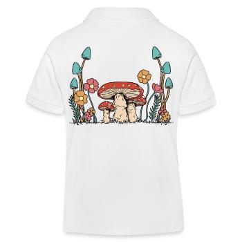 Herbst Blumen Pilze Natur Flora Botanik - Kinder Organic Poloshirt Mini Sprinter von Stanley/Stella - Weiß - Hinten