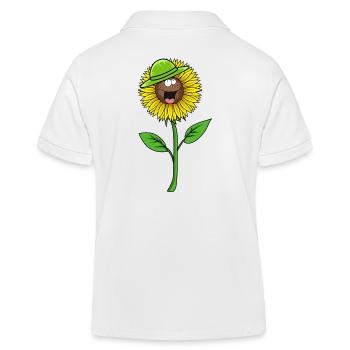 Sommer Sonnenblume Blume Hut Gärtner Flora - Kinder Organic Poloshirt Mini Sprinter von Stanley/Stella - Weiß - Hinten