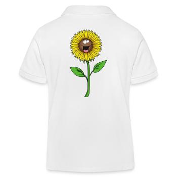 Sonnenblume Gesicht freundlich nett - Kinder Organic Poloshirt Mini Sprinter von Stanley/Stella - Weiß - Hinten