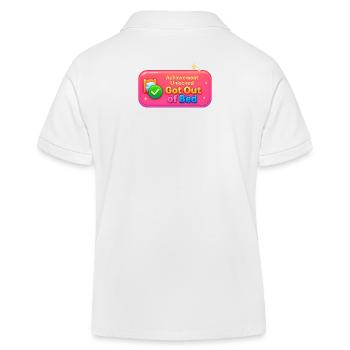 Achievement Achieved: Out of Bed Design - Kids Organic Polo Shirt by Stanley/Stella - white - Back