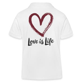Cœur L’amour c’est la vie Saint-Valentin Dicton - Polo enfant bio Stanley/Stella - blanc - Dos