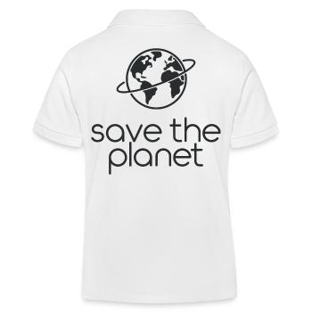 Save the Planet Erde Umweltaktivisten - Kinder Organic Poloshirt Mini Sprinter von Stanley/Stella - Weiß - Hinten