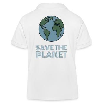 Save the Planet Erde Umweltaktivisten - Kinder Organic Poloshirt Mini Sprinter von Stanley/Stella - Weiß - Hinten