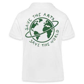 Save the Arts Save the World Erde Umweltaktivist - Kinder Organic Poloshirt Mini Sprinter von Stanley/Stella - Weiß - Hinten