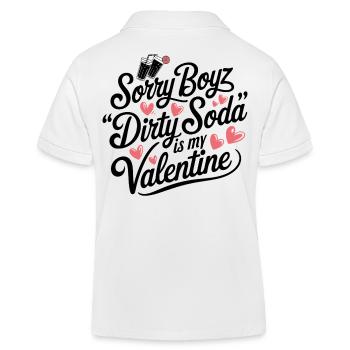 Sorry Boyz Dirty Soda is my Valentine - Kinder Organic Poloshirt Mini Sprinter von Stanley/Stella - Weiß - Hinten