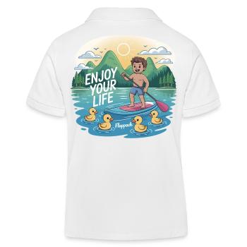 Profitez de la vie - Flappach SUP fun - Polo enfant bio Stanley/Stella - blanc - Dos