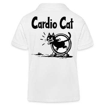 « Cardio Cat » - Chat sportif - Polo enfant bio Stanley/Stella - blanc - Dos