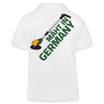 Rasentrimmer Rasen mähen - Mäht in Germany - Kinder Organic Poloshirt Mini Sprinter von Stanley/Stella - Weiß - Hinten
