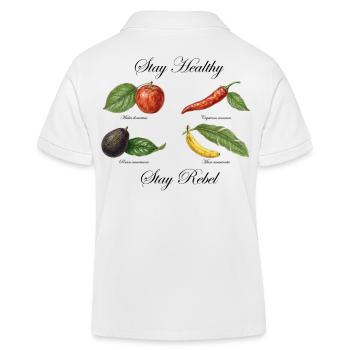 Stay Healthy, Stay Rebel! - Kids Organic Polo Shirt by Stanley/Stella - white - Back