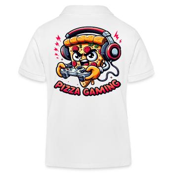 Eine Pizza, die Videospiele spielt - Kinder Organic Poloshirt Mini Sprinter von Stanley/Stella - Weiß - Hinten