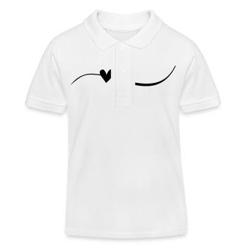 Ligne avec cœur - Polo enfant bio Stanley/Stella - blanc - Devant
