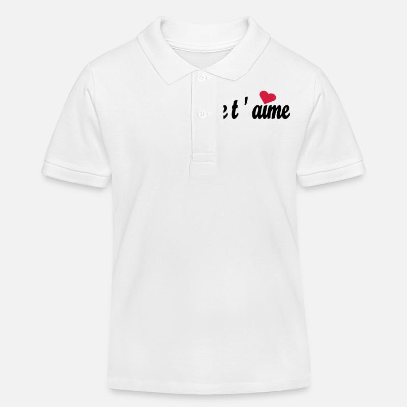 je t `aime - Polo enfant bio Stanley/Stella - blanc