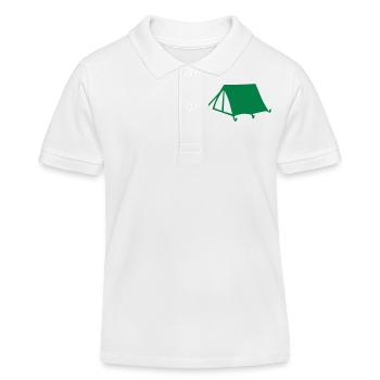 Zelt - Camping - Kinder Organic Poloshirt Mini Sprinter von Stanley/Stella - Weiß - Vorne