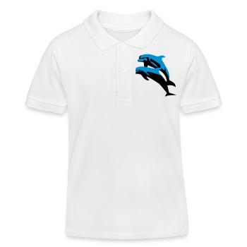 Delfin, Delfine - Dolphin - Kinder Organic Poloshirt Mini Sprinter von Stanley/Stella - Weiß - Vorne