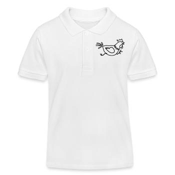 Rennender Hahn - Kinder Organic Poloshirt Mini Sprinter von Stanley/Stella - Weiß - Vorne