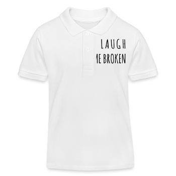 I laugh me broken - Kinder Organic Poloshirt Mini Sprinter von Stanley/Stella - Weiß - Vorne